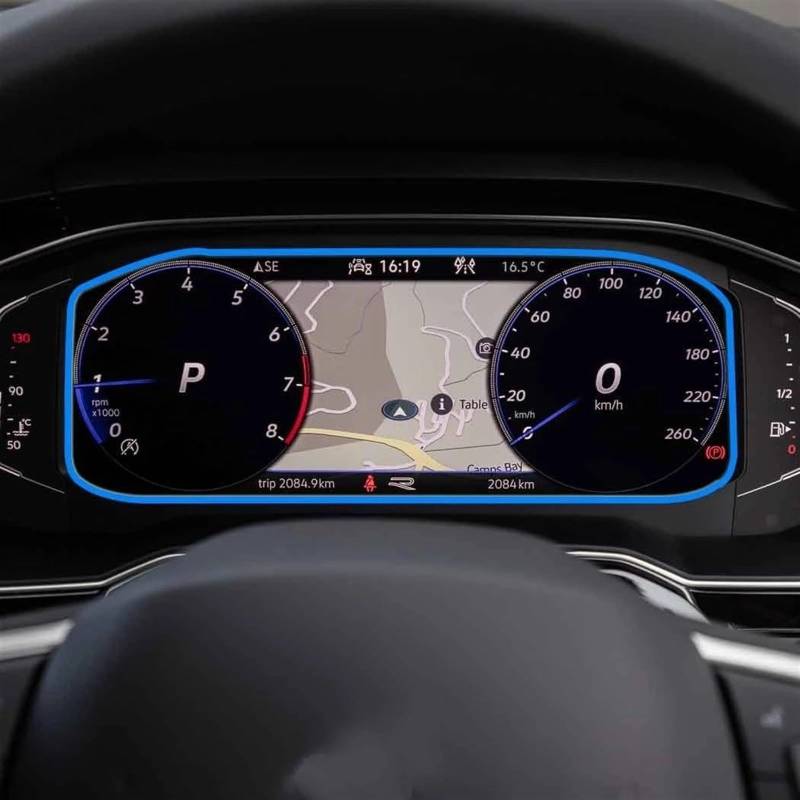 FVGOKMNA 9,2 Zoll Kompatibel Mit Taigo 2022 Auto GPS Navigation LCD Armaturenbrett Bildschirm Innenaufkleber Gehärtetes Glas Displayschutzfolie GPS Transparent Schutzfolie(Instrument) von FVGOKMNA