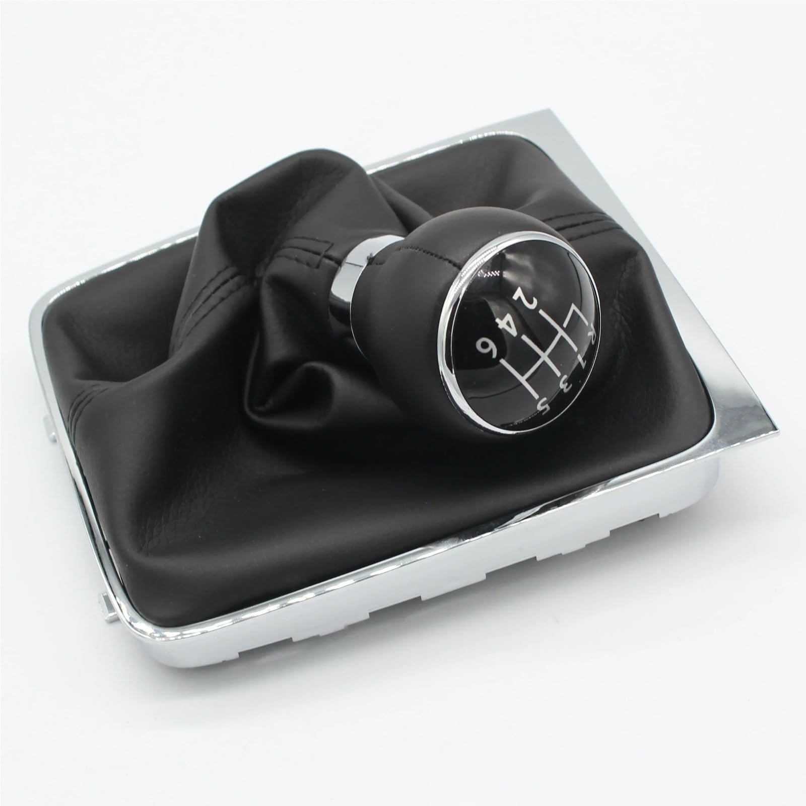 FVGOKMNA AUT Schalthebel Auto Kompatibel Mit Vw Für Passat B6 2005 2006 2007 2008 2009 2010 2011 2012 5/6-Gang-Schaltknauf-Hebel-Stick-Schalthebelmanschette-Manschettenabdeckung(PU 6 Speed) von FVGOKMNA