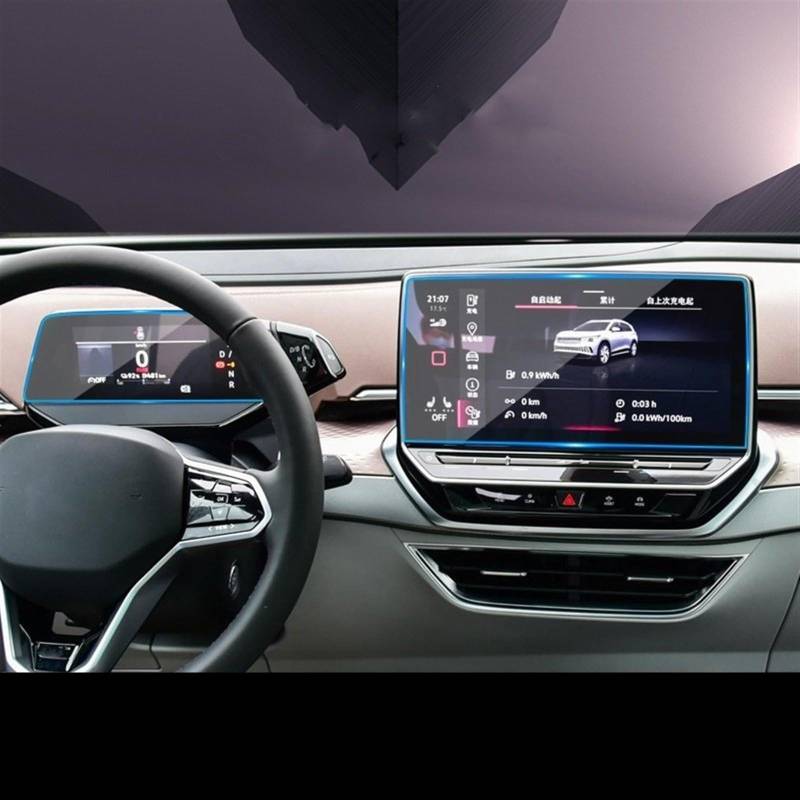 FVGOKMNA Armaturenbrett GPS-Navigationsbildschirm Gehärtetes Glas Schutzfolie Auto-Innenaufkleber Scrren-Abdeckung Kompatibel Mit ID.6 ID.6X 2020 2021 GPS Transparent Schutzfolie(color1) von FVGOKMNA