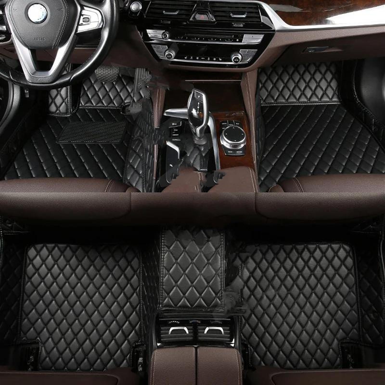 FVGOKMNA Auto Fußmatten Teppich Kompatibel Mit G30 5 Series 2020 2021 2022 2017 2018 2019. Maßgeschneiderte Auto-Fußmatte, Innenfußpolster, Autozubehör, Rutschfester Teppich(Black) von FVGOKMNA