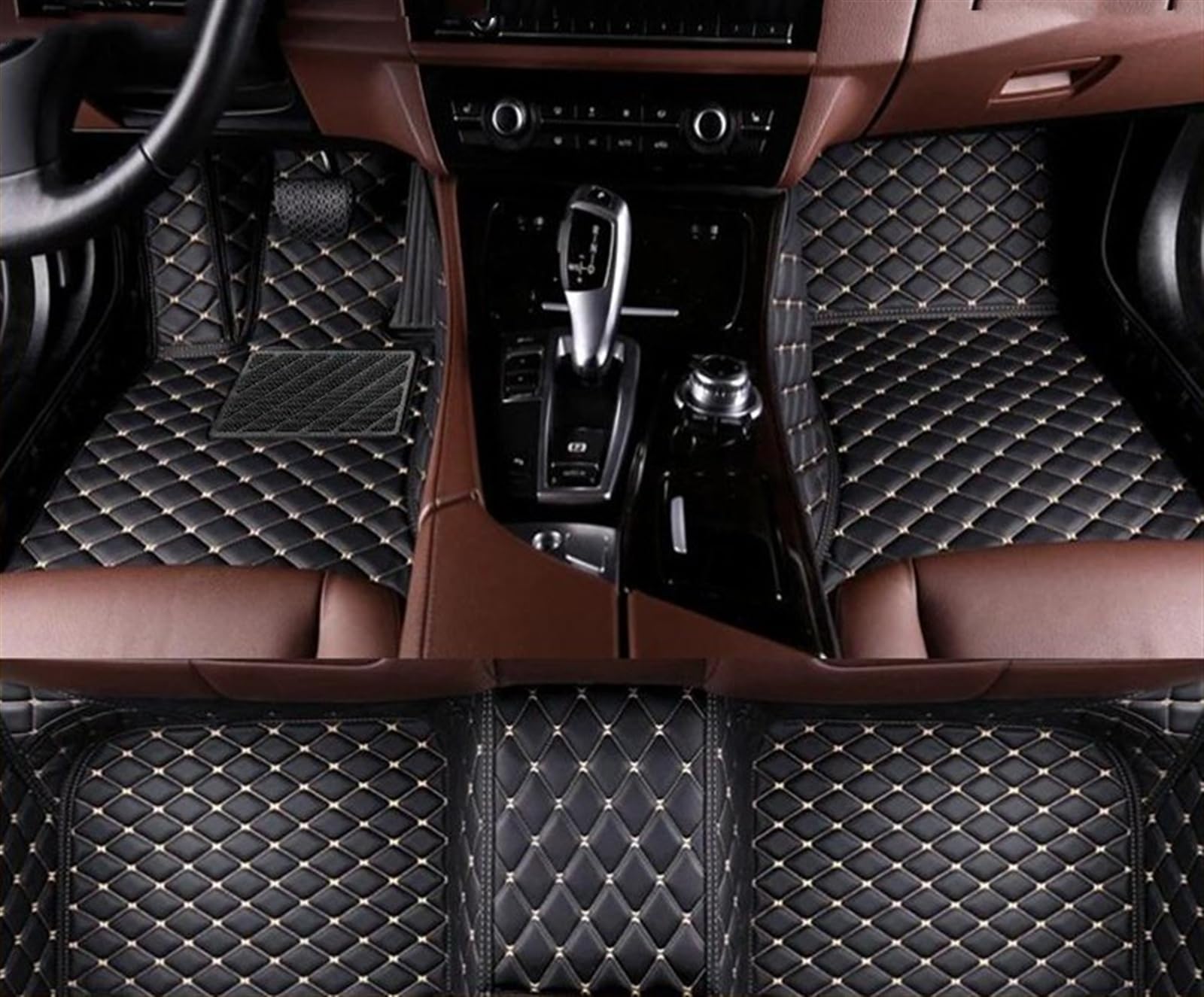 FVGOKMNA Auto Fußmatten Teppich Kompatibel Mit Toyota Für Alphard 2011 2012 2013 2014 Auto-Fußpolster, Automobil-Teppichbezug, rutschfeste Fußraummatten, Auto-Fußmatten(4) von FVGOKMNA