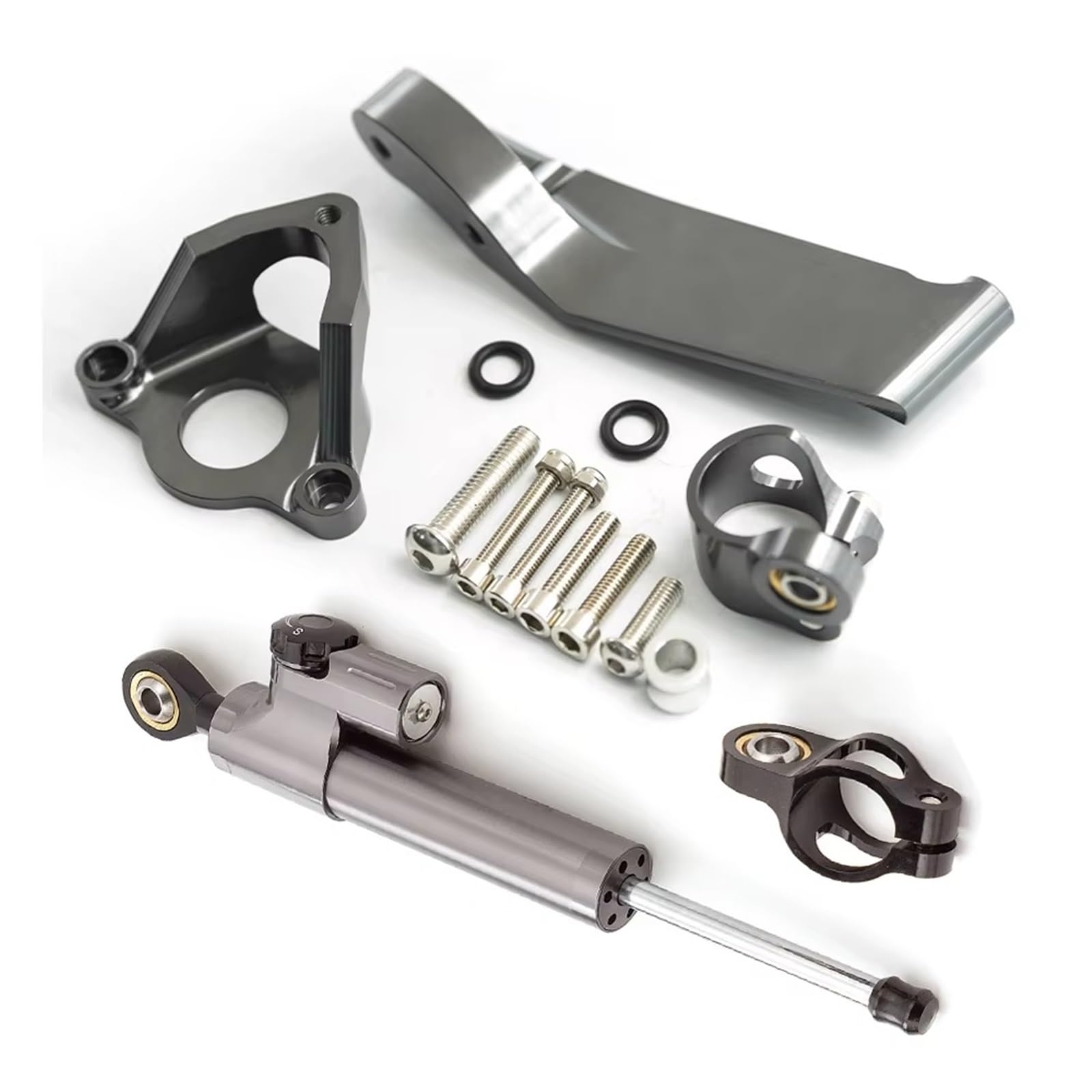 FVGOKMNA Kompatibel Mit CBR600RR 2007 2008 2009 2010 2011 2012 2013 2014–2016 CNC-Aluminium-Lenkungsdämpfer-Motorräder Stabilisieren Die Dämpferhalterung Lenkungsdämpfer Stabilisator(Ab4) von FVGOKMNA