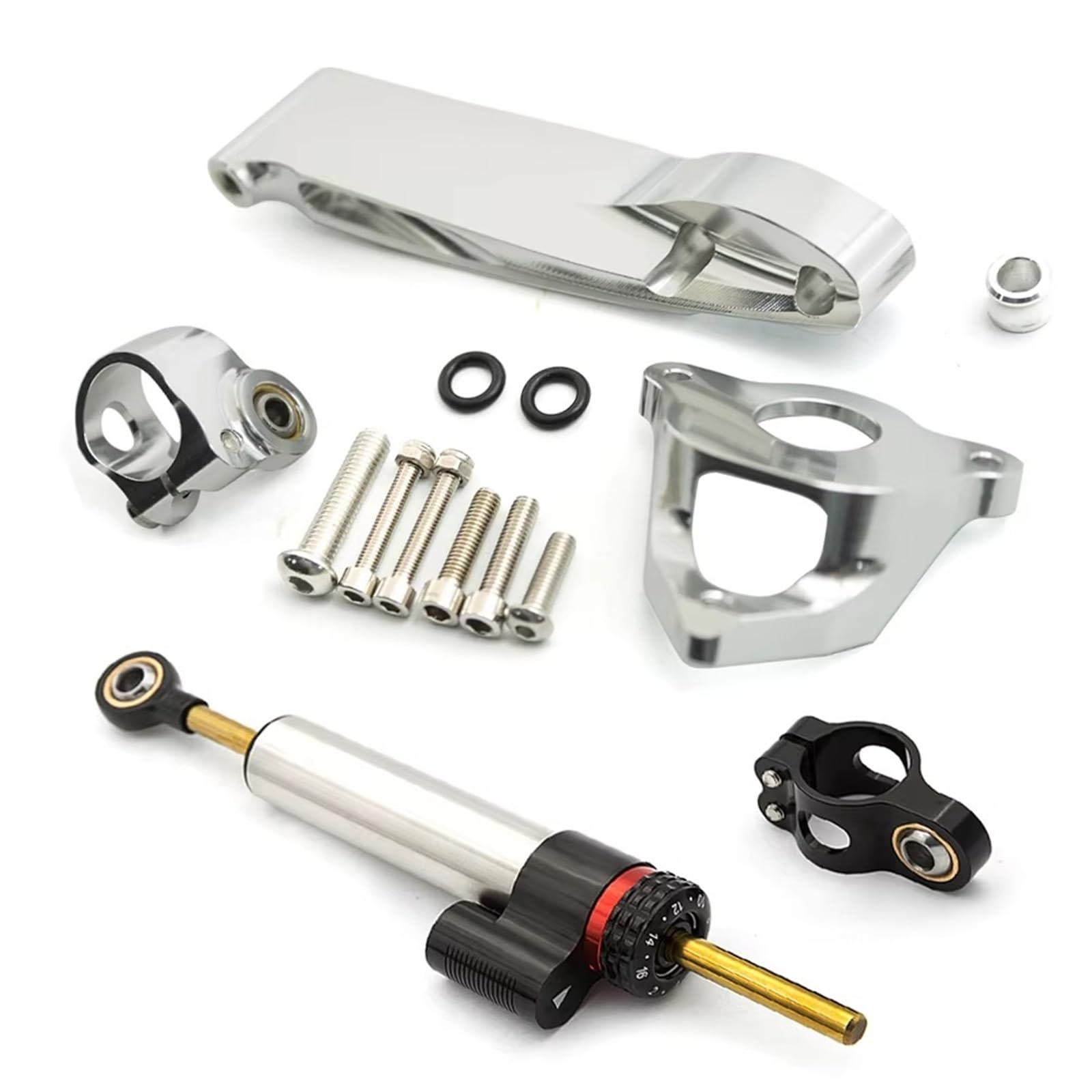 FVGOKMNA Kompatibel Mit CBR600RR 2007 2008 2009 2010 2011 2012 2013 2014–2016 CNC-Aluminium-Lenkungsdämpfer-Motorräder Stabilisieren Die Dämpferhalterung Lenkungsdämpfer Stabilisator(Ab5) von FVGOKMNA