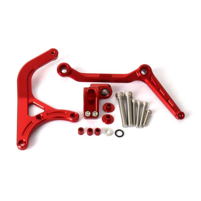 FVGOKMNA Kompatibel Mit Ducati Für Multistrada Für V4 Für RS 2024 Lenkungsstabilisierungsdämpfer-Montagehalterungssatz Motorradzubehör Lenkungsdämpfer Stabilisator(Red,Size1) von FVGOKMNA