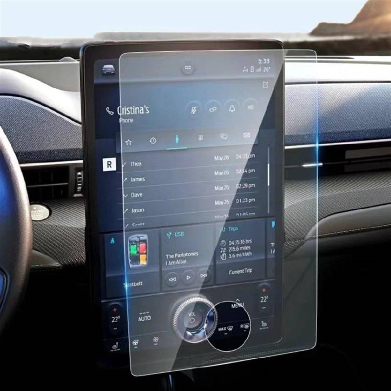 FVGOKMNA Kompatibel Mit Ford Für Mustang Für Mach-E 2021 2022 2023, Auto-GPS-Navigationsfolie, LCD-Bildschirm, Gehärtetes Glas, Schutzfolie, Wasserfeste Folie GPS Transparent Schutzfolie von FVGOKMNA