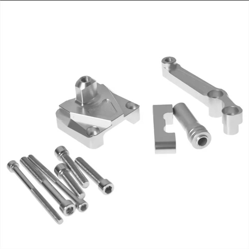 FVGOKMNA Kompatibel Mit Für NINJA250R Für EX250 2008 2009 2010 2011 2012 Motorrad-Lenkungsstabilisierungsdämpferhalterung CNC-Motorrad Lenkungsdämpfer Stabilisator(Sliver Bracket) von FVGOKMNA