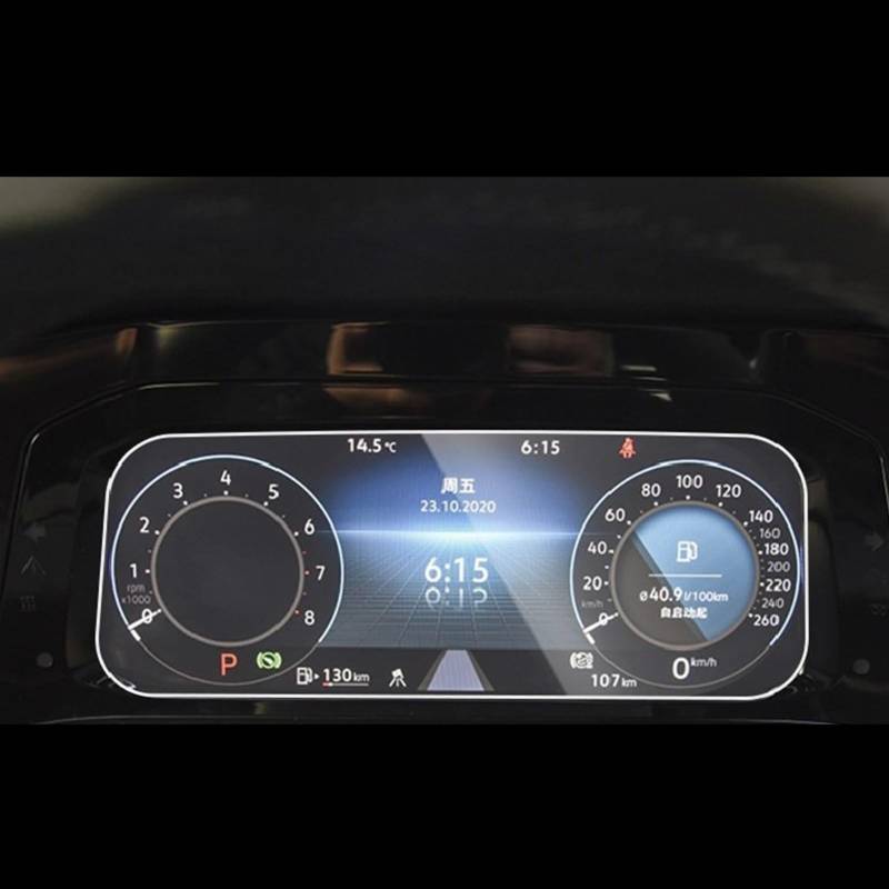 FVGOKMNA Kompatibel Mit Golf 2020 2021 2022, Auto-GPS-Navigationsfolie, LCD-Bildschirm, Gehärtetes Glas, Schutzfolie, Anti-Fingerabdruck-Refit-Dekoration GPS Transparent Schutzfolie(Speedometer Film) von FVGOKMNA