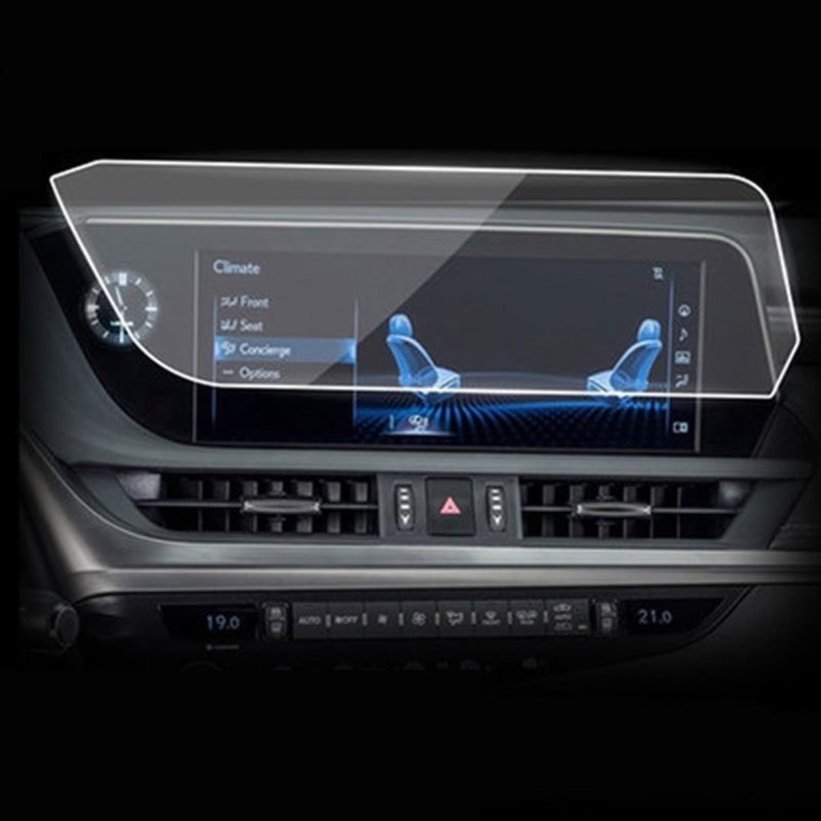 FVGOKMNA Kompatibel Mit Lexus Für ES200 ES260 ES30h ES 2017 2018 2019 2020 Display-Schutzfolie, Auto-GPS-Navigation, Gehärtetes Glas GPS Transparent Schutzfolie(12.3 Inch) von FVGOKMNA