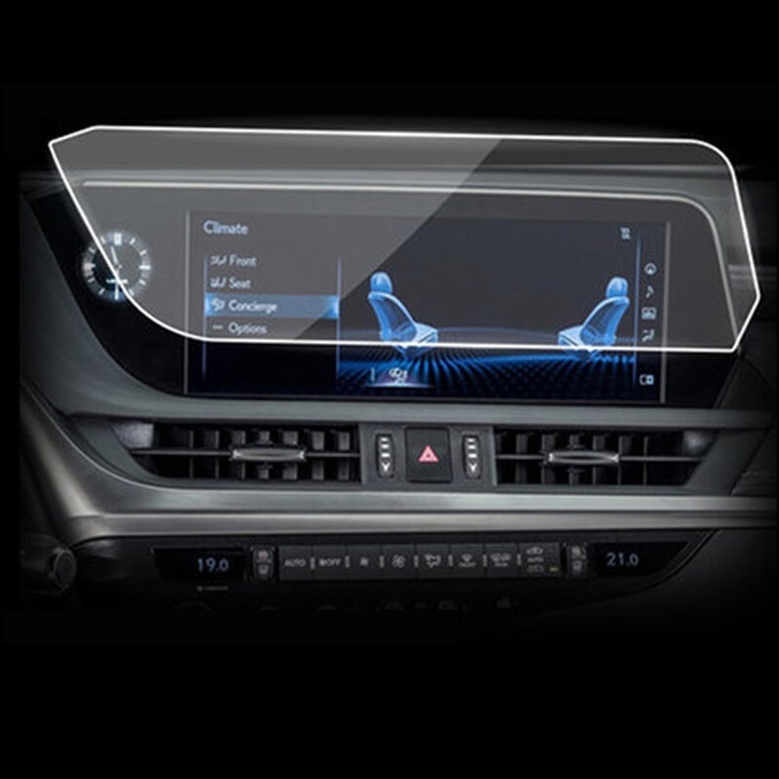 FVGOKMNA Kompatibel Mit Lexus Für ES200 ES260 ES30h ES 2018 2019 2020 Display-Schutzfolie, Auto-GPS-Navigation, Gehärtetes Glas GPS Transparent Schutzfolie(for 12.3 inch) von FVGOKMNA