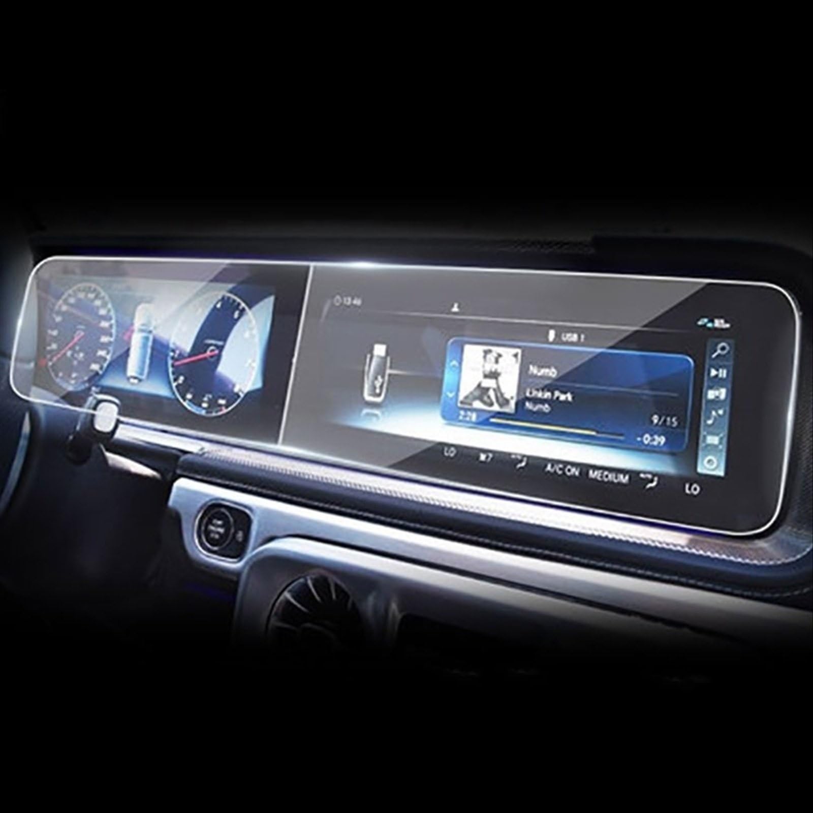 FVGOKMNA Kompatibel Mit Mercedes Für Benz Für A-Serie E-Serie C-Serie S-Serie GPS-Navigation Gehärtetes Glas Schutzfolie Auto-Innenaufkleber GPS Transparent Schutzfolie(3) von FVGOKMNA