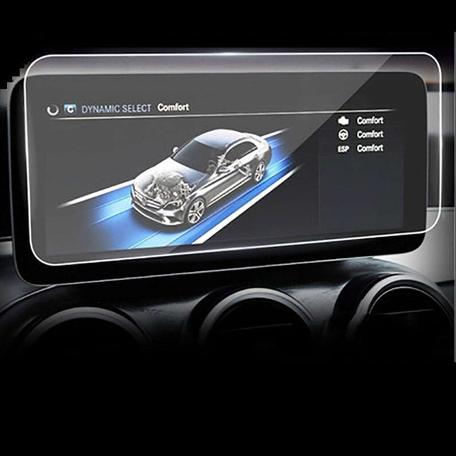 FVGOKMNA Kompatibel Mit Mercedes Für Benz Für A-Serie E-Serie C-Serie S-Serie GPS-Navigation Gehärtetes Glas Schutzfolie Auto-Innenaufkleber GPS Transparent Schutzfolie(4) von FVGOKMNA