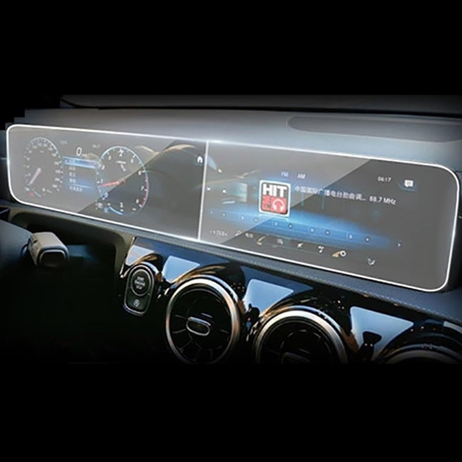 FVGOKMNA Kompatibel Mit Mercedes Für Benz Für A-Serie E-Serie C-Serie S-Serie GPS-Navigation Gehärtetes Glas Schutzfolie Auto-Innenaufkleber GPS Transparent Schutzfolie(color1) von FVGOKMNA