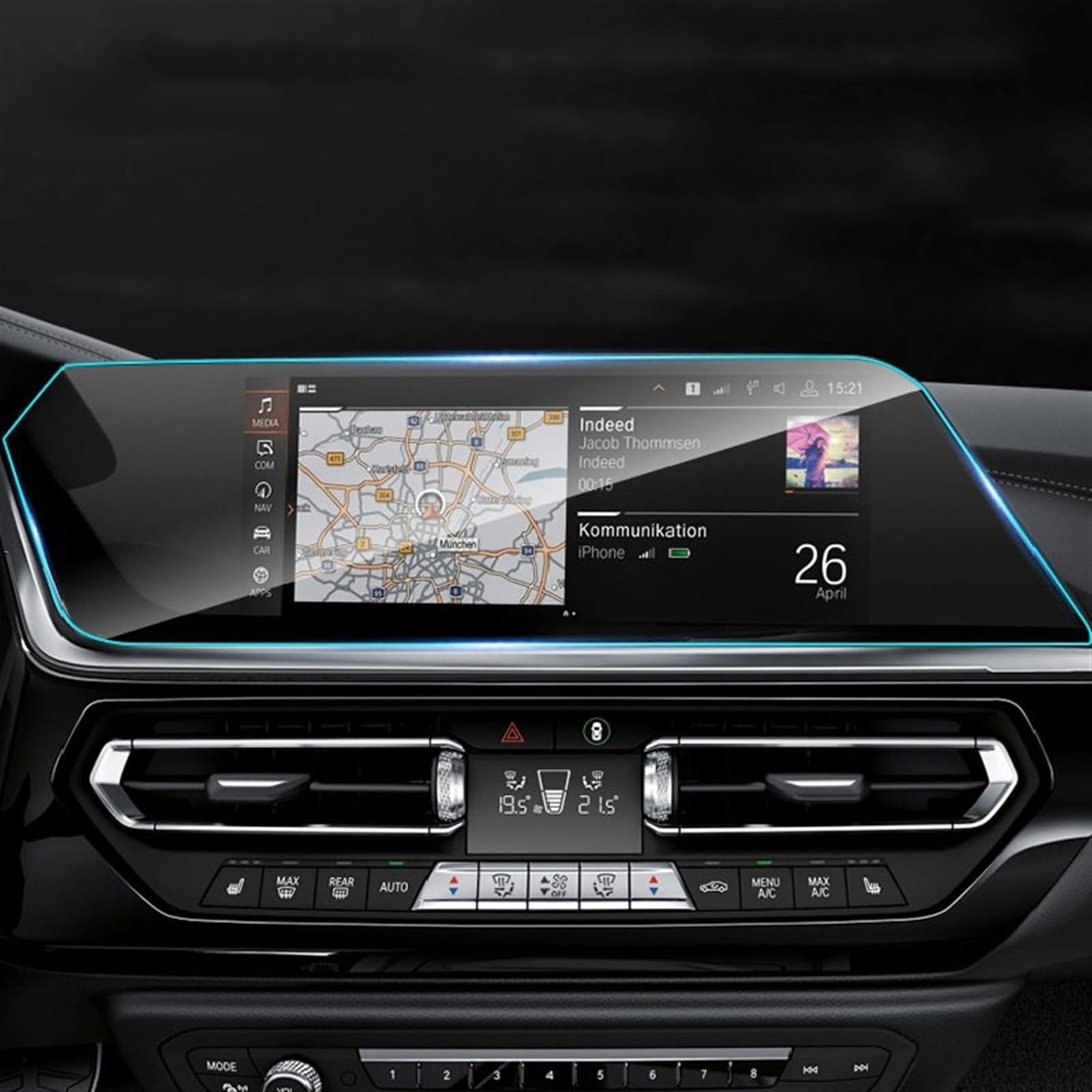 FVGOKMNA Kompatibel Mit Serie 1 F40 2019 2020 2021 2022, Auto-GPS-Navigation, Schutzfolie, LCD-Bildschirm, TPU-Folie, Displayschutzfolie, Refit GPS Transparent Schutzfolie(2 PCS) von FVGOKMNA