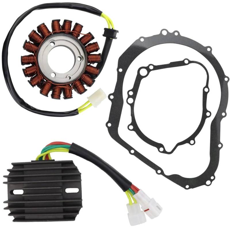 FVGOKMNA Kompatibel Mit Suzuki Für GSXR600 Für GSXR750 2006 2007 2008 2009 2010 2011 2012 2013 2014 2015 2016 Regler Gleichrichter Statorspule Mit Dichtung 31401-01H10 Spannungsgleichrichter von FVGOKMNA