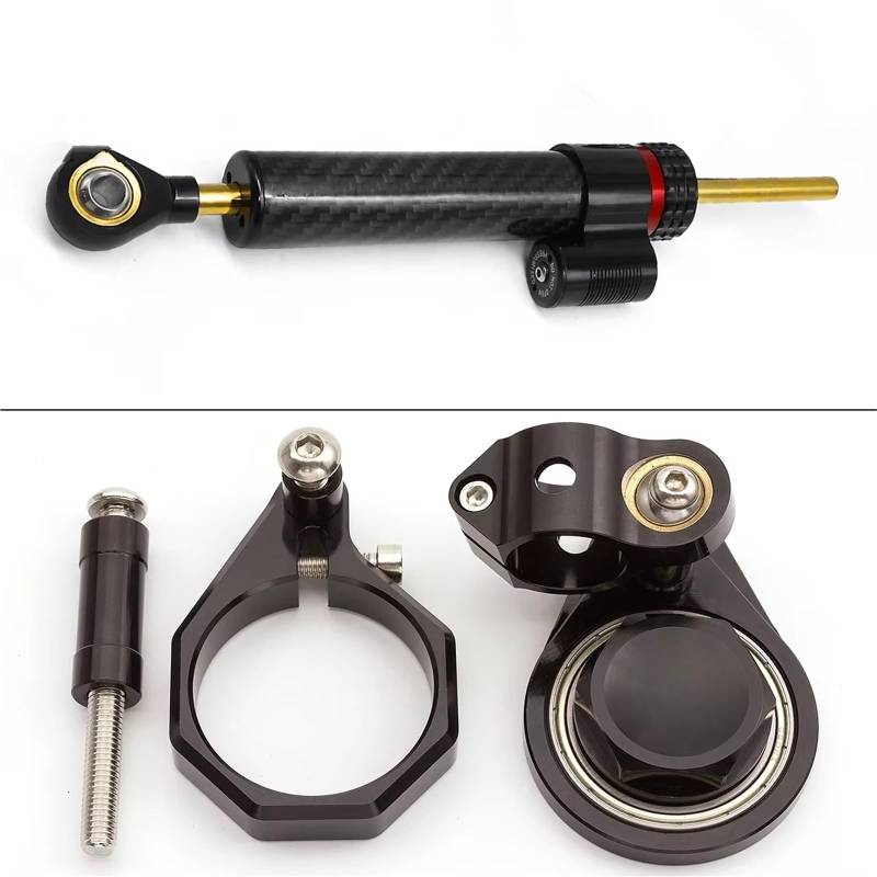 FVGOKMNA Kompatibel Mit Suzuki Für GSXR600 Für GSXR750 2006 2007 2008–2010 CNC Carbon Motorrad Aluminium Lenkungsdämpfer Stabilisator Montagesatz Lenkungsdämpfer Stabilisator(Carbon Black) von FVGOKMNA