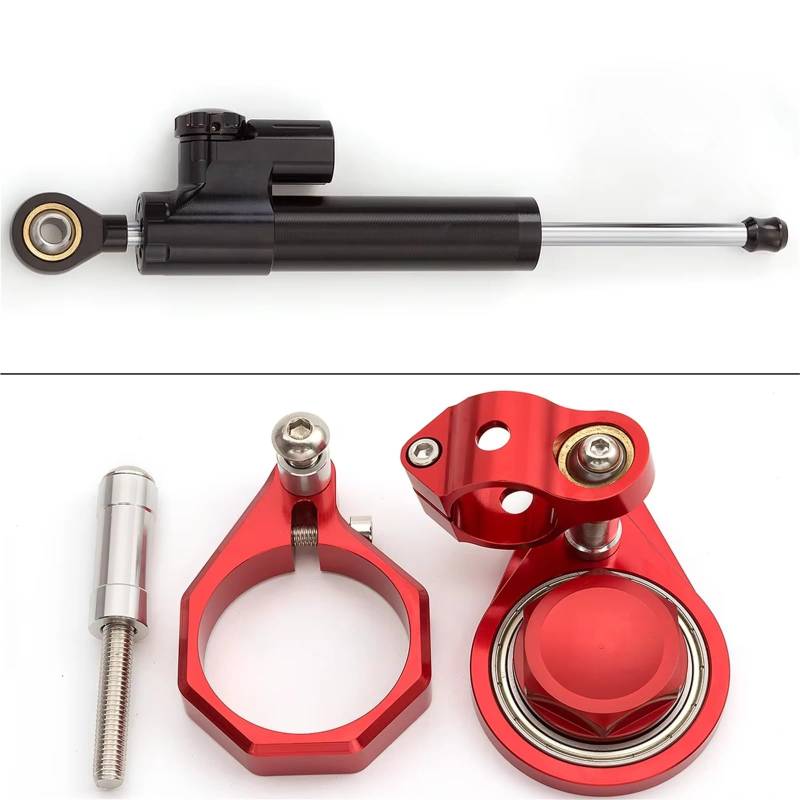 FVGOKMNA Kompatibel Mit Suzuki Für GSXR600 Für GSXR750 2006 2007 2008–2010 CNC Carbon Motorrad Aluminium Lenkungsdämpfer Stabilisator Montagesatz Lenkungsdämpfer Stabilisator(Red) von FVGOKMNA