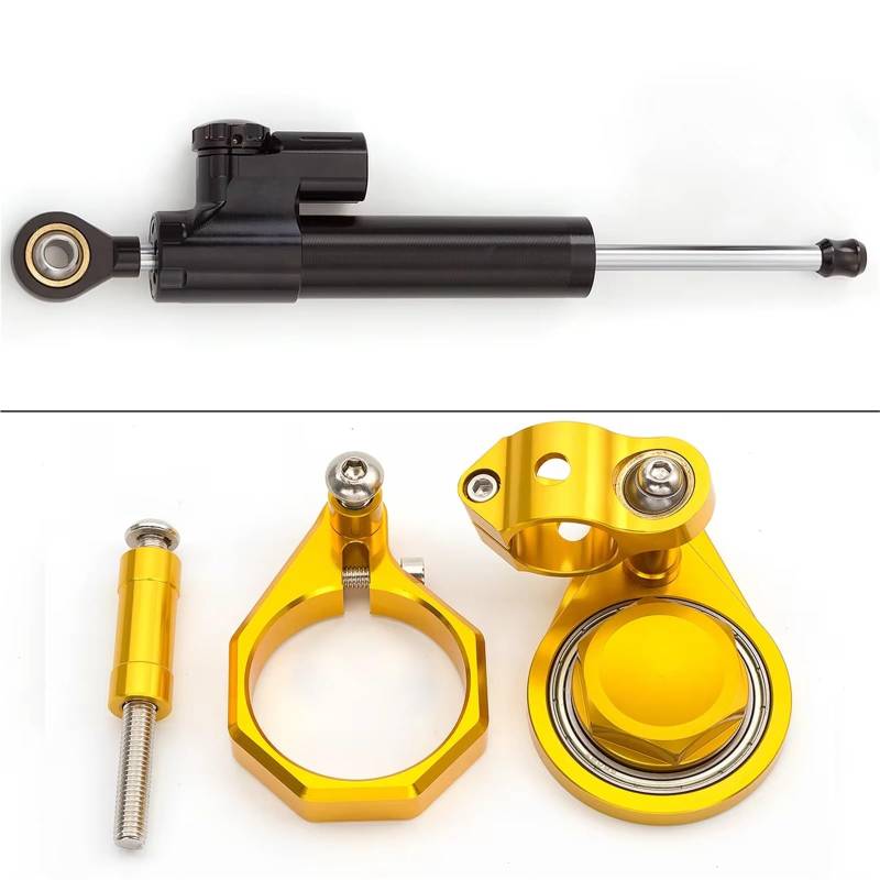 FVGOKMNA Kompatibel Mit Suzuki Für GSXR600 Für GSXR750 2006 2007 2008–2010 CNC Carbon Motorrad Aluminium Lenkungsdämpfer Stabilisator Montagesatz Lenkungsdämpfer Stabilisator(Yellow) von FVGOKMNA