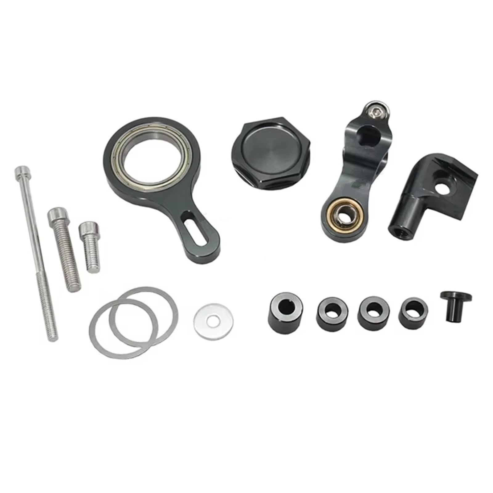 FVGOKMNA Kompatibel Mit Yamaha Für YZF Für R1 2002 2003–2017 Für R6 2006–2020 Motorrad-Lenkungsdämpfer-Linearstabilisator-Halterungssatz Lenkungsdämpfer Stabilisator(Titanium Color) von FVGOKMNA