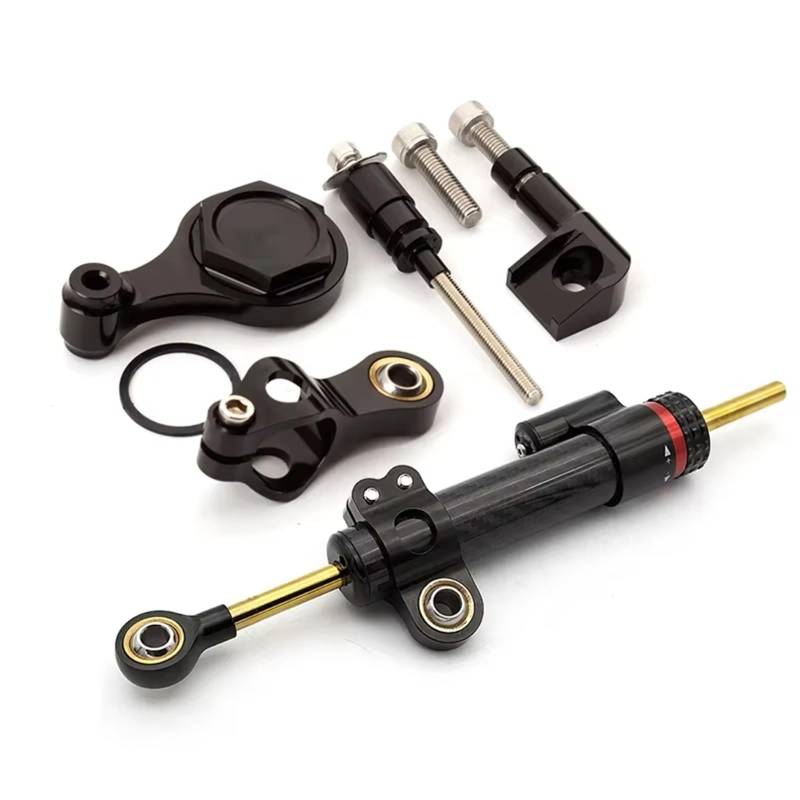 FVGOKMNA Kompatibel Mit Yamaha Für YZF Für R1 2002–2016 Richtungsdämpfer-Halterungssatz, Carbon-Lenkungsdämpfer-Stabilisator, Motorrad Lenkungsdämpfer Stabilisator(F) von FVGOKMNA