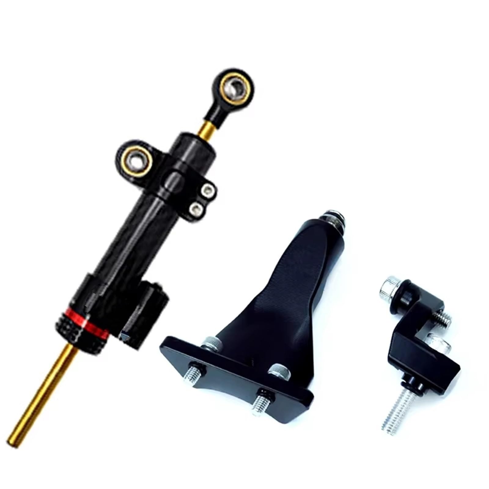 FVGOKMNA Kompatibel Mit Yamaha Für YZF Für R3 2019 2020 2021 2022 Carbonbrazing Motorrad-Stabilisator-Lenkungsdämpfer-Montagehalterungs-Unterstützungskit Lenkungsdämpfer Stabilisator(Set 1) von FVGOKMNA