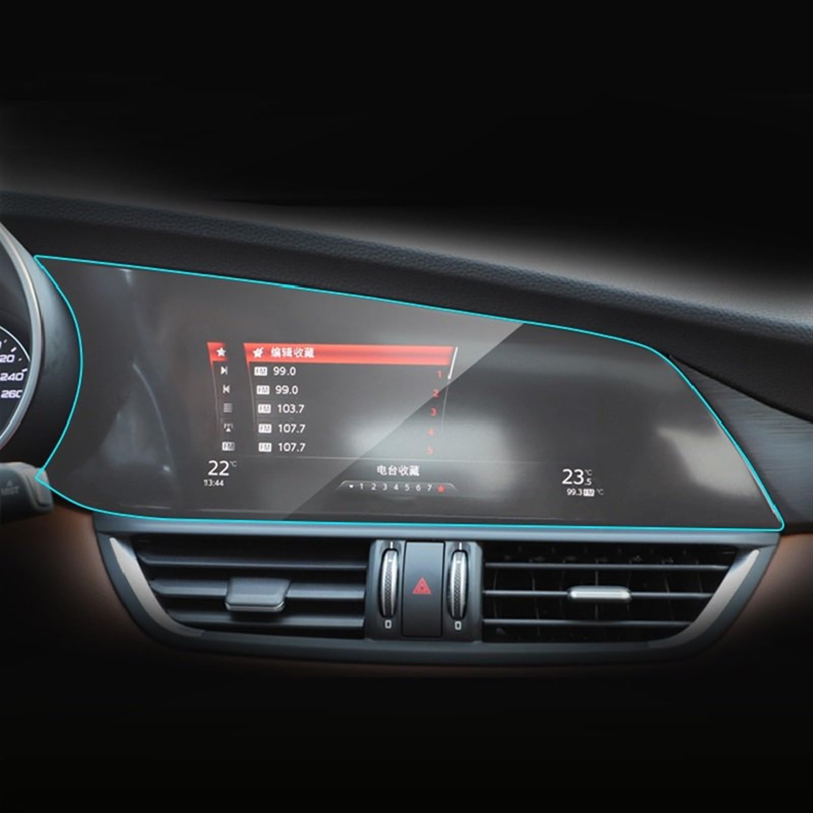 FVGOKMNA Kompatibel mit Alfa für Romeo für Giulia 2015 2016 2017 2018 2019 2023 Auto GPS-Navigation Schutzfolie LCD-Bildschirmabdeckung Schutz 8,8 Zoll GPS Transparent Schutzfolie(2 PCS) von FVGOKMNA