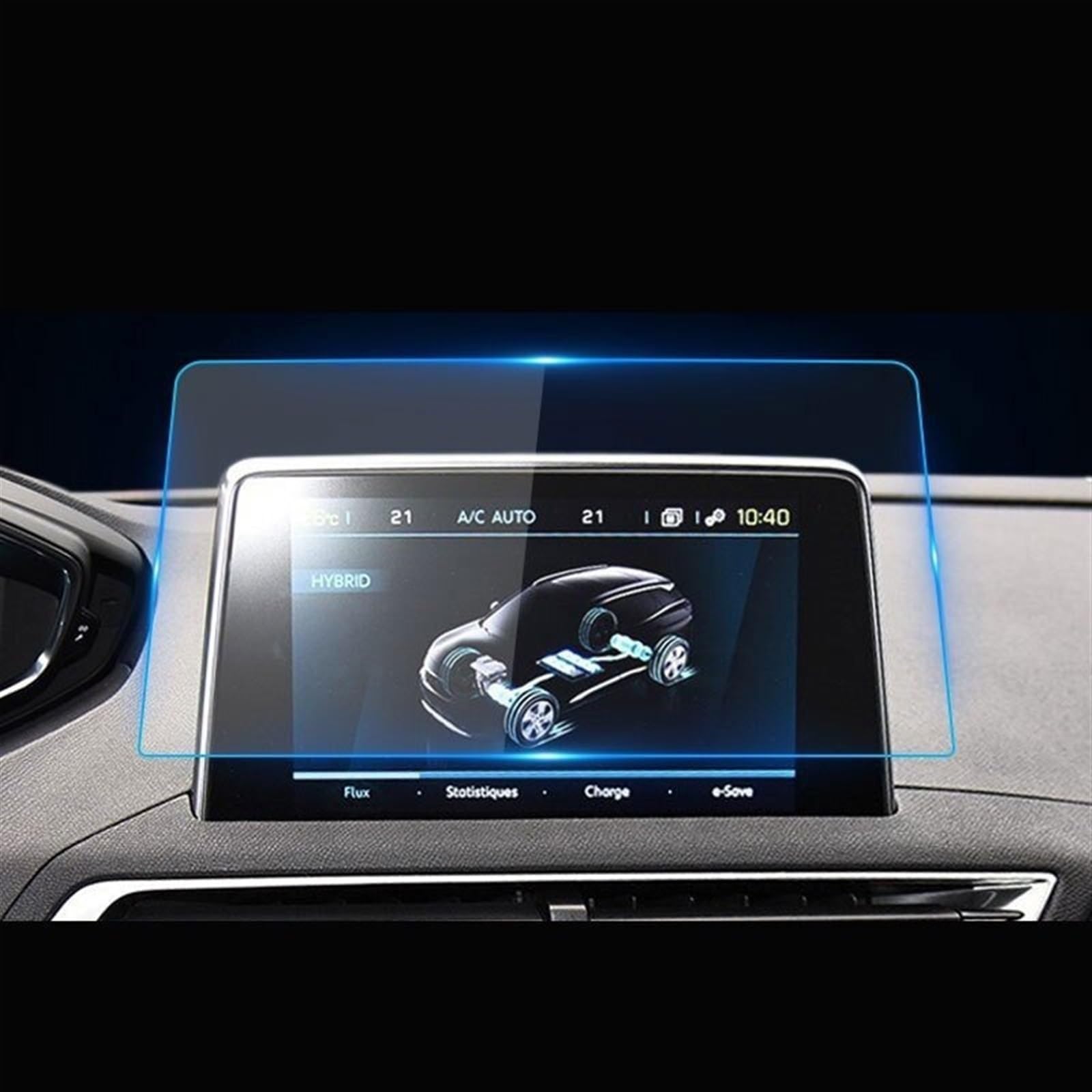 FVGOKMNA Kompatibel mit Peugeot 3008 5008 3008GT 4008 2017 2018 2019, Schutzfolie, Auto-GPS-Navigation, gehärteter Displayschutz, Anti-Fingerabdruck GPS Transparent Schutzfolie(color1) von FVGOKMNA