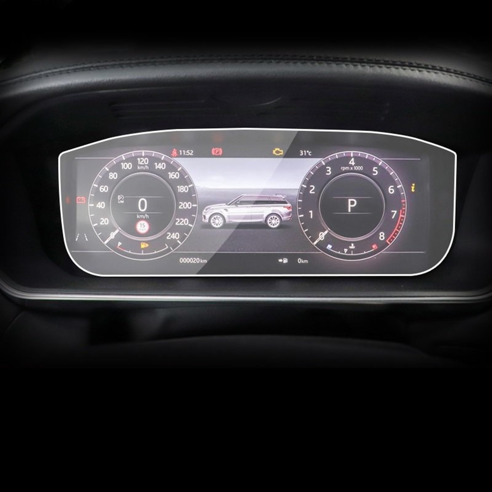Kompatibel Mit Land Für Range Für Rover Für Sport 2018–2023, Auto-GPS-Navigation, Schutzfolie, LCD-Bildschirm, TPU-Folie, Displayschutzfolie, Refit GPS Transparent Schutzfolie(Speedometer film) von FVGOKMNA