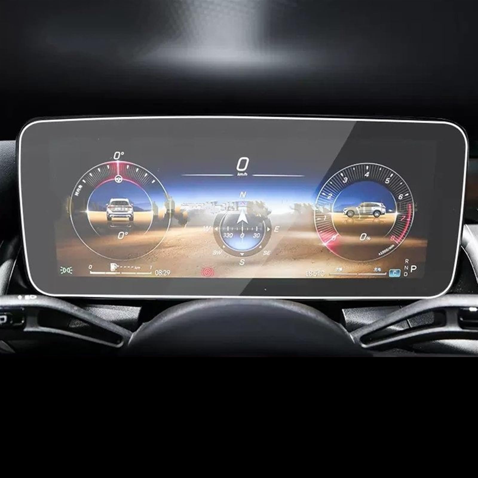 Kompatibel Mit Mercedes Für Benz GLC X254 260 300 2023, Auto-GPS-Navigationsfolie, LCD-Bildschirm, Gehärtetes Glas, Schutzfolie, Anti-Fingerabdruck GPS Transparent Schutzfolie(Speedometer film) von FVGOKMNA