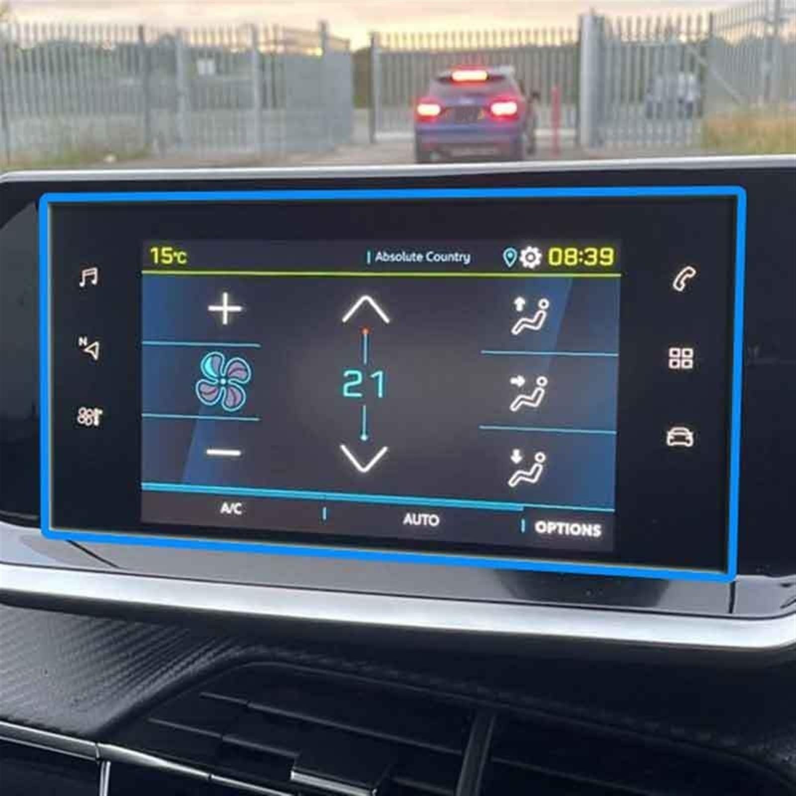 Kompatibel mit Peugeot 208 E208 2020 2021, Auto-Infotainment, GPS-Navigation, Medienbildschirm, gehärtetes Glas, Displayschutzfolie für den Innenraum, Autoteile GPS Transparent Schutzfolie(7 inch) von FVGOKMNA