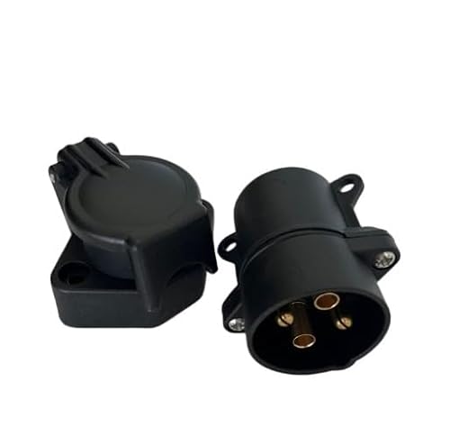 Set aus 4 polig 6-24V Stecker & Steckdose, Anhängerstecker / Anhängersteckdose von FW Fahrzeugbedarf Wilms