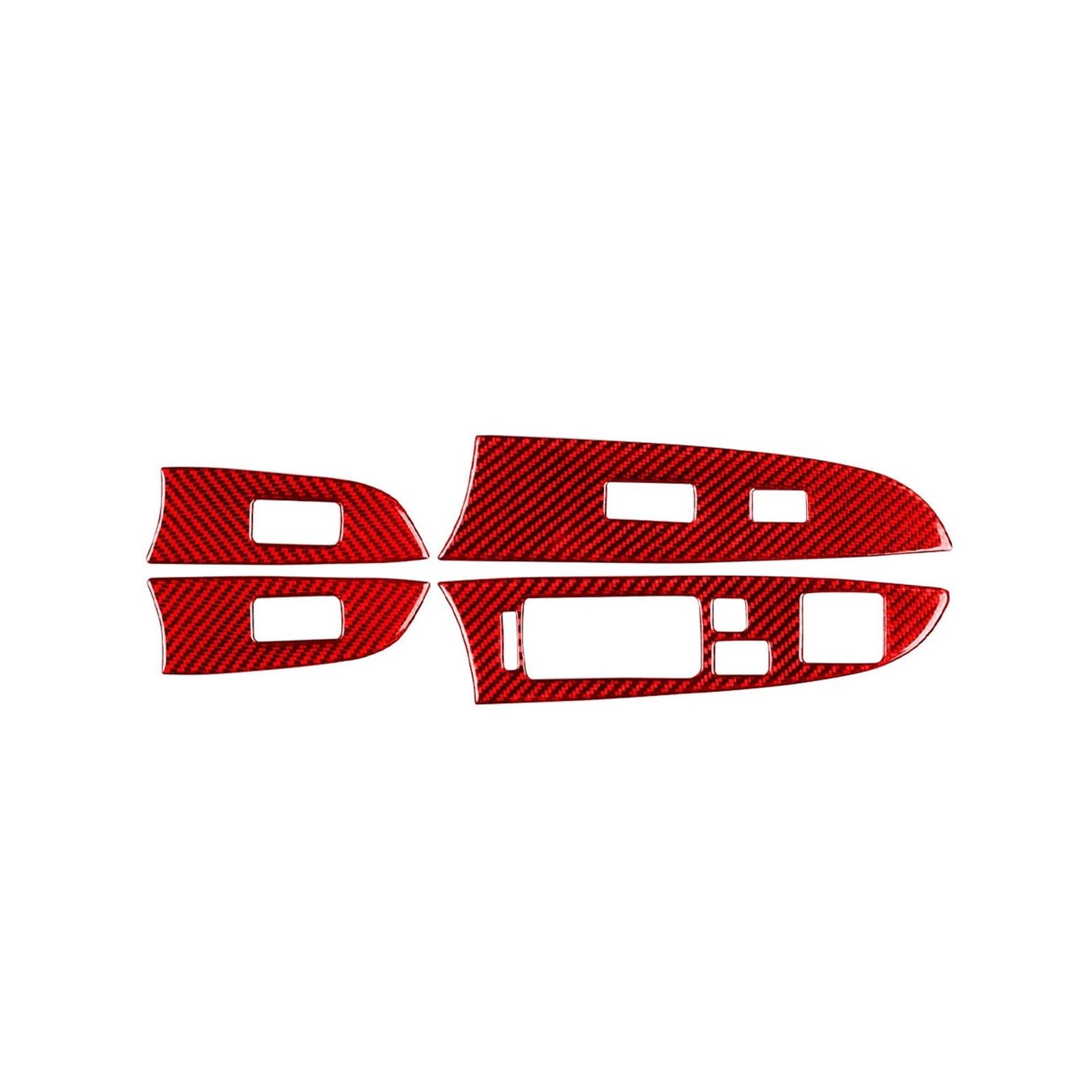 FWNERGUL Auto Fensterheber Schalter Kompatibel for Lexus IS250 IS350 2006 2007 2008 2009 2010 2011 2012 2013 RHD Carbon Fiber Panel Abdeckung Trim Aufkleber(Red) von FWNERGUL