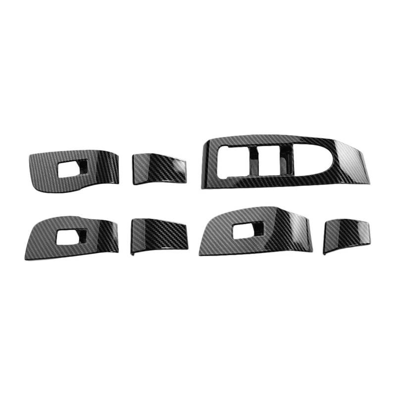 FWNERGUL Auto Fensterhebersteuerung Kompatibel for Mazda 3 CX 30 2024 2023 2022 2021 2020 Dekorationszubehör Schalterpanelabdeckung Verkleidung Kohlefaser von FWNERGUL