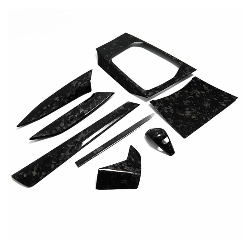 FWNERGUL Auto-Innenraum-Zentralsteuerung, kompatibel mit BMW 3er 4er G20 G21 G22 G23 G26 2020 LHD, Carbonfaser-Schaltknauf-Panel-Trim(Forged Carbon Fiber) von FWNERGUL