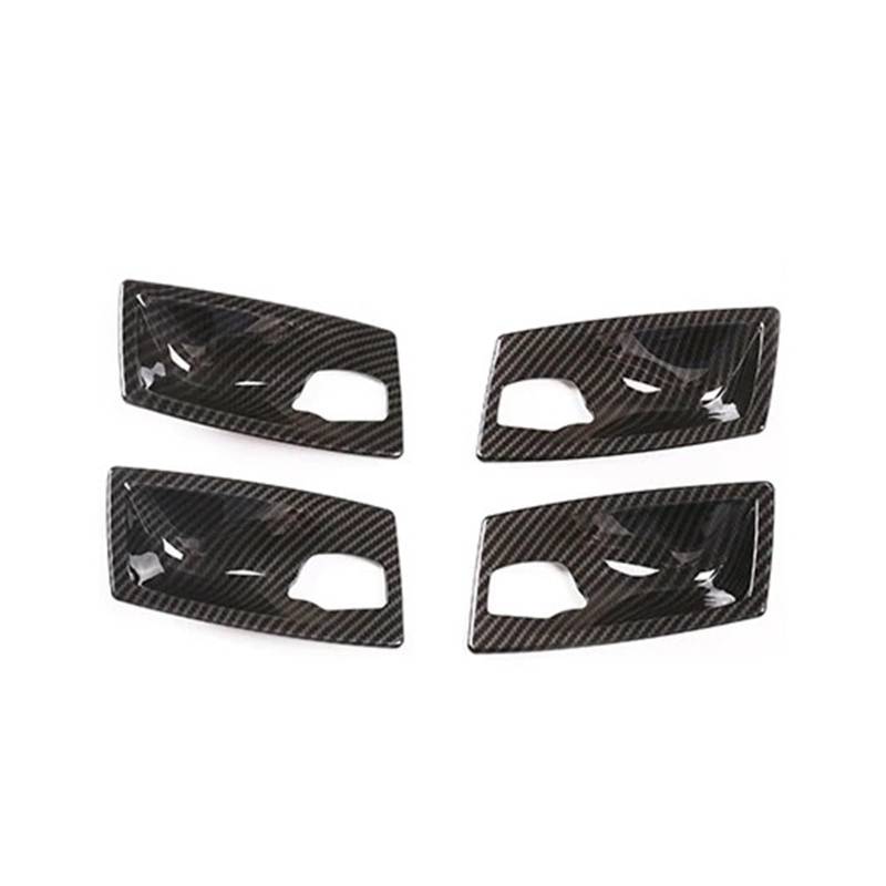 FWNERGUL Auto-Innentürgriff, kompatibel mit BMW 5 Series E60 2004 2005 2006 2007 2008 2009 2010, Carbon-Textur-Schüsselrahmen-Schutzabdeckung(Black) von FWNERGUL