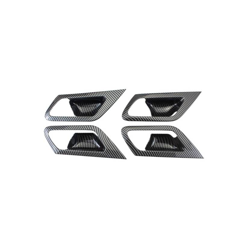 FWNERGUL Innentürgriffschale Kompatibel for Peugeot 208 2020-2025 4-teilige ABS-Kohlefaser-Farbabdeckung Innen(Without Handle) von FWNERGUL