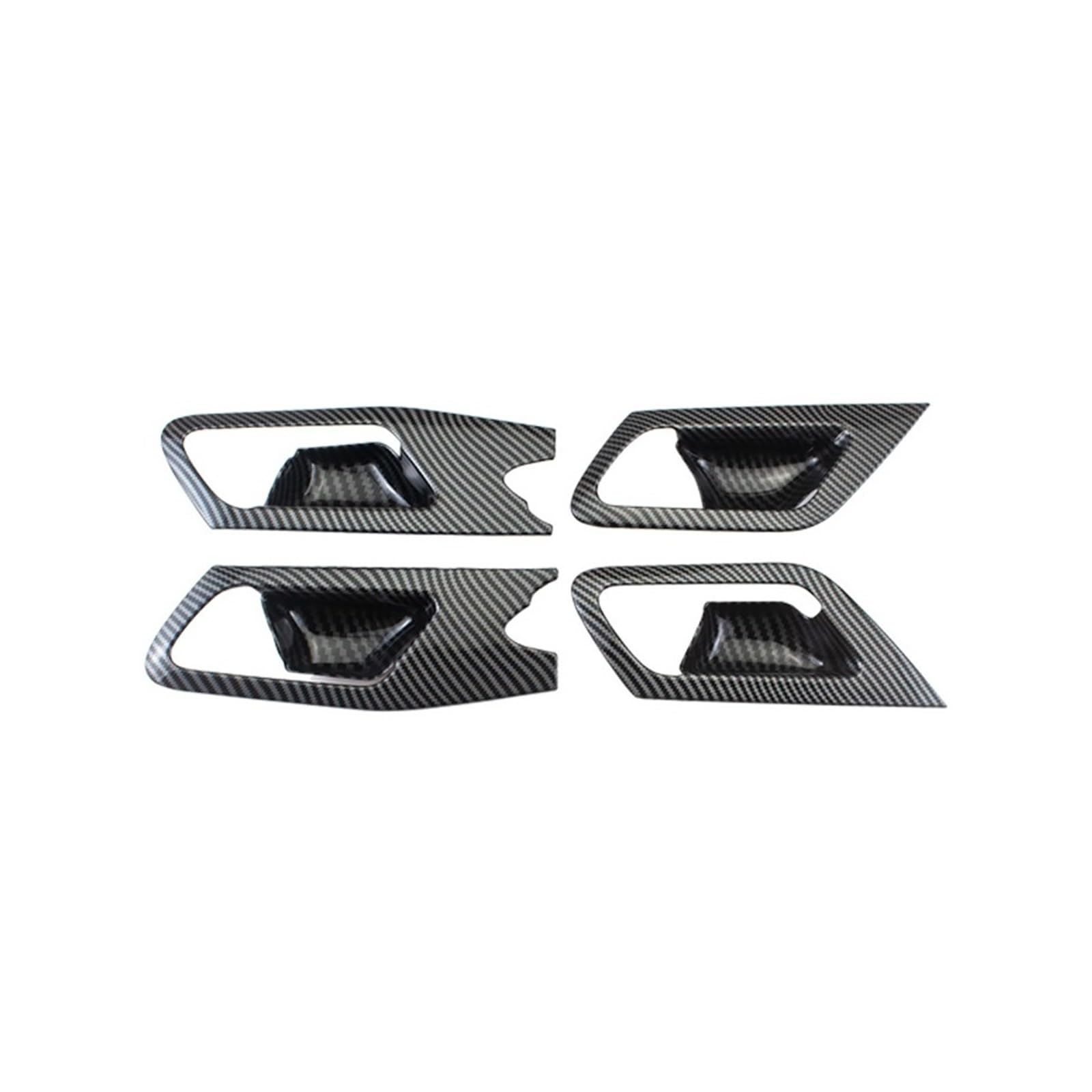 FWNERGUL Innentürgriffschale Kompatibel for Peugeot 208 2020-2025 4-teilige ABS-Kohlefaser-Farbabdeckung Innen(with Handle Version) von FWNERGUL