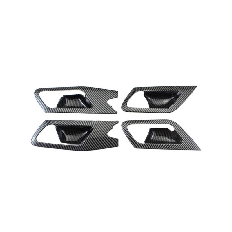 FWNERGUL Innentürgriffschale Kompatibel for Peugeot 208 2020-2025 4-teilige ABS-Kohlefaser-Farbabdeckung Innen(with Handle Version) von FWNERGUL