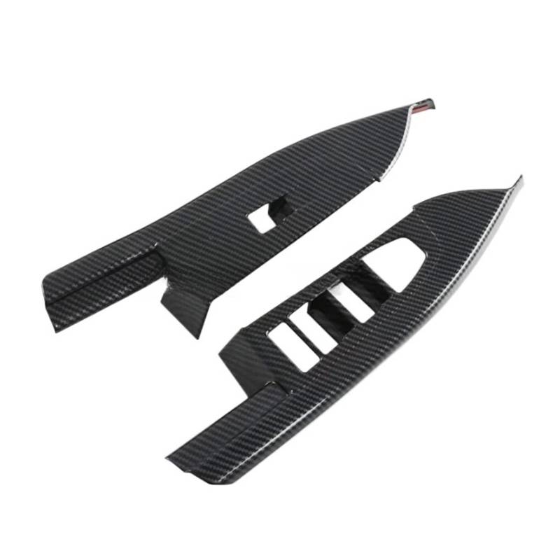 FWNERGUL Windows Rise-Schalterfeld, kompatibel for BMW 5er G60 2024 2025, 2 Stück, ABS-Kohlefaser, Innenraum, Autozubehör, Glasheber-Bedienabdeckung von FWNERGUL