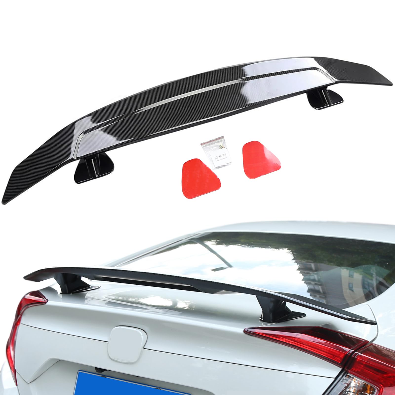 FWNT Auto-Universal-Heckspoiler passend für Schrägheck, Heckflügel-Rennspoiler – schnelle Installation, Verbesserung der Fahrzeugstabilität, geringerer Kraftstoffverbrauch von FWNT