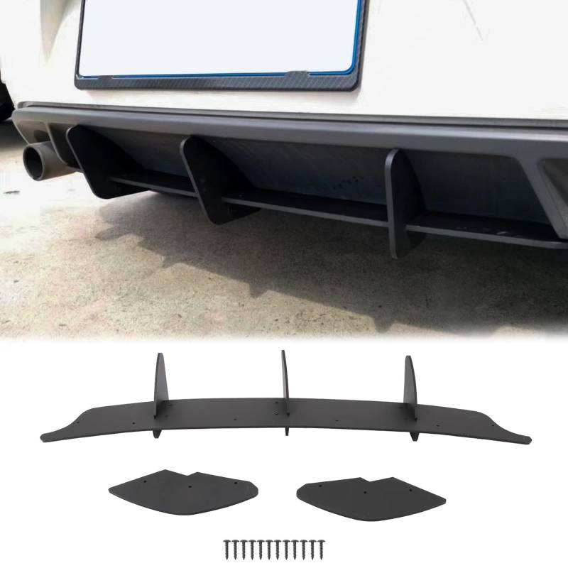 Für Golf 6 GTI 2010-2013 ABS-Material Heckstoßstange Diffusor, Hecklippe Diffusor Schutz Untere Stoßstange Lip Spoiler Body Kit von FWNT