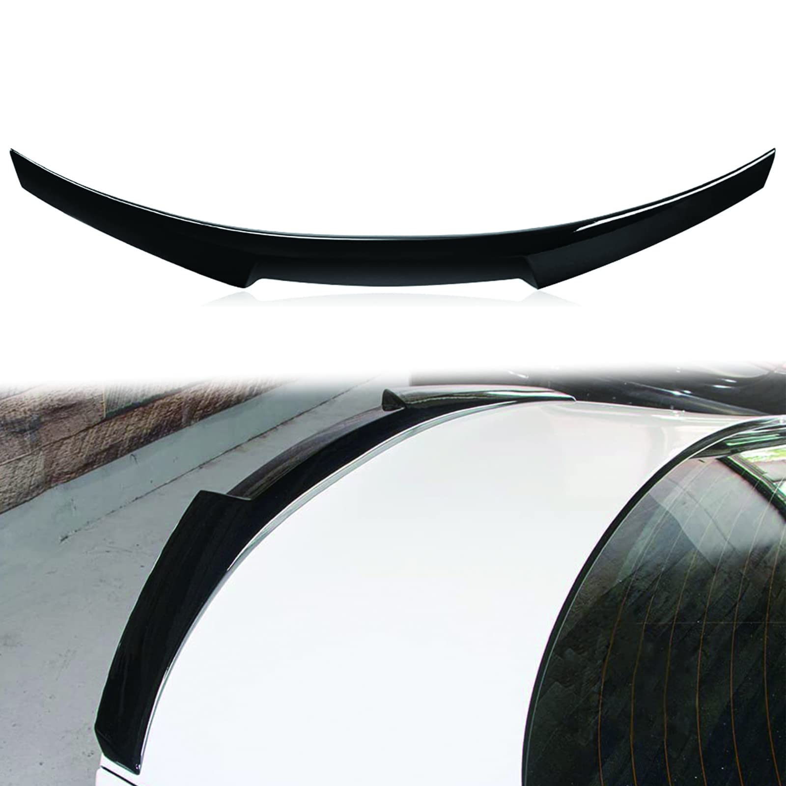 Heckspoiler passend für 2014-2020 4-Serie F32 F33 F36, ABS-Heckspoilerflügel, Automodifikationszubehör, Kohlefaser-Optik/glänzend schwarz von FWNT