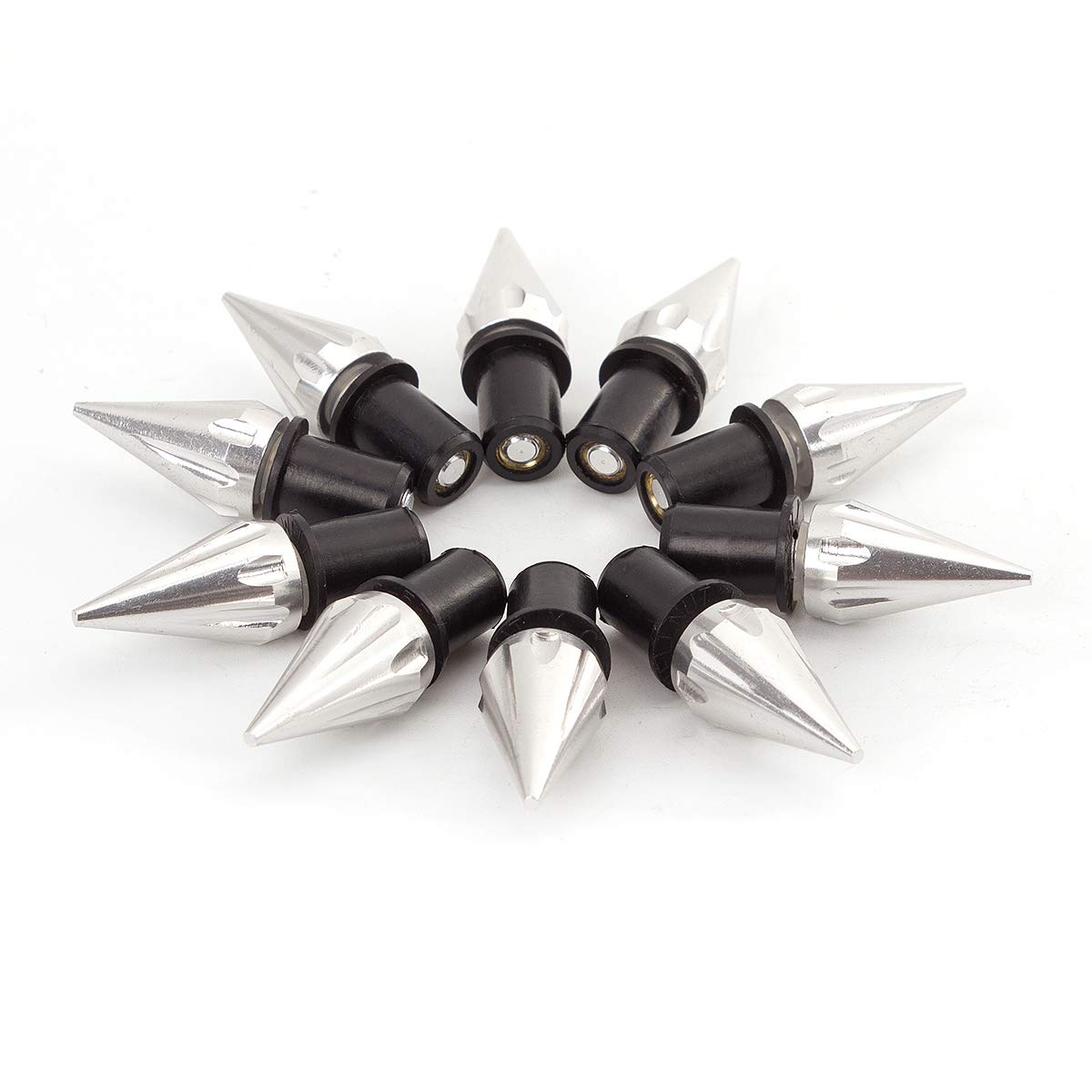10Pcs M5 CNC Windscreen Windshield Spike Bolts, Motorcycle Fairing Bolts Fastener Clips Screw Nuts fit for Sport bike/Street bike/Scooter/Dirt Bike 10Pcs M5 CNC Windscreen Windshield Spike Bolts, Motorcycle Fairing Bolts Fastener Clips Screw Nuts fit for Sport bike/Street bike/Scooter/Dirt Bike von FXCNC
