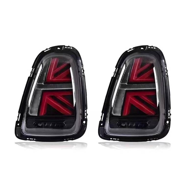 12V LED Rückleuchten Montage Kompatibel Für BMW Mini Cooper R56 R57 R58 R59 2007-2013 Hinten Brems Reverse blinker Rücklicht Plug & Play(Black red,2011-2013) von FXFUPO