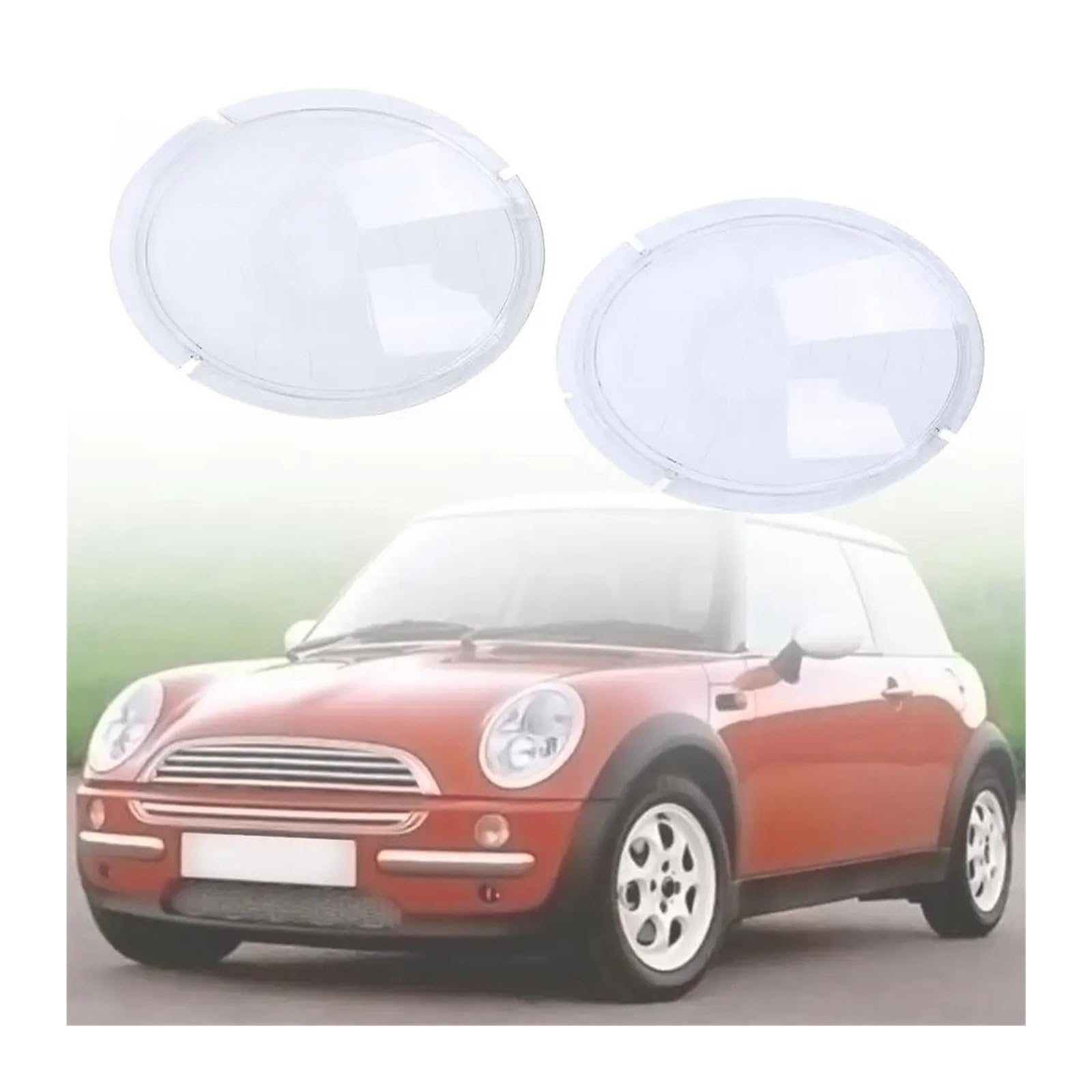 2 stücke Front Scheinwerfer Abdeckung Klare Linse Lampenschirm Shell Abdeckung Kompatibel Für MINI Cooper R50 Mk1 2001 2002 2003 2004 2005 2006 63126911701(1 pair) von FXFUPO