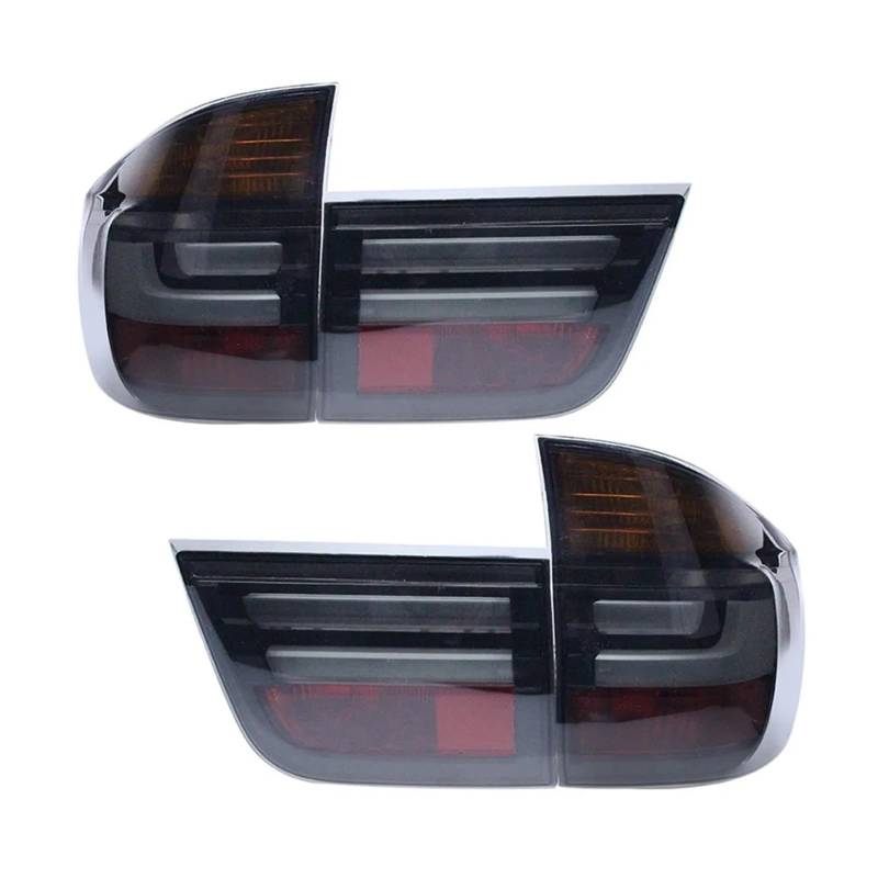 Auto-Rücklichter kompatibel für BMW X5 E70 Rücklichter 2007-2013 Zubehör Upgrade LED-Lauflampe DRL Blinkerbaugruppe(Grey Set) von FXFUPO