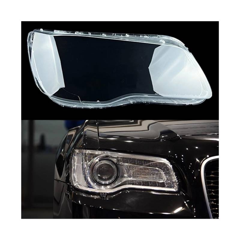 Auto Scheinwerfer Abdeckung Kompatibel Für Chrysler 300C 2011-2020 Transparent Lampenschirm Lampcover Kopf Lampe Maske Scheinwerfer Shell(Right) von FXFUPO