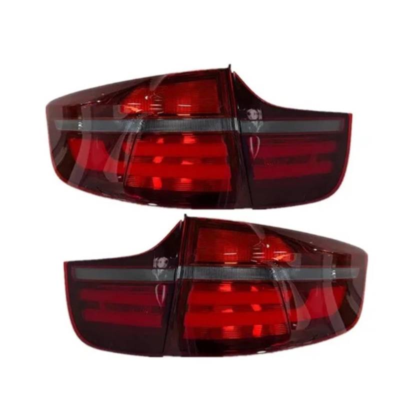 Autozubehör LED-Rücklichter Kompatibel für BMW X6 E71 2008-2014 Plug-and-Play-Hecklampen Bremsnebel DRL Signal Automotive Rücklicht(2pcs red) von FXFUPO
