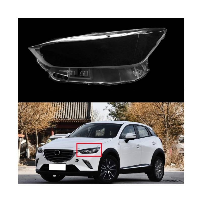 Kompatibel Für Mazda CX-3 2018 2019 Auto Zubehör Transparent PC Material Scheinwerfer Lichter Glas Shell(Left and Right) von FXFUPO