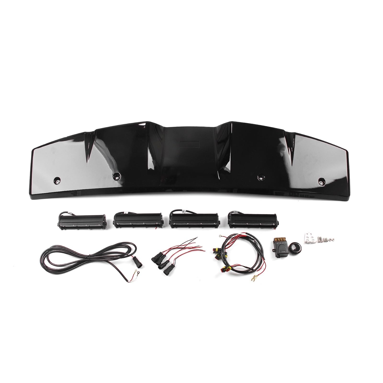 Kompatibel for Land Rover Defender 90 110 2020–2024, glänzender schwarzer Dachspoiler mit Kuppellichtleiste, DRL, 4-teiliges LED-Tagfahrlicht Kompatibel for Land Rover Defender 90 110 2020–2024, glänzender schwarzer Dachspoiler mit Kuppellichtleiste, DRL, 4-teiliges LED-Tagfahrlicht von FXFUPO