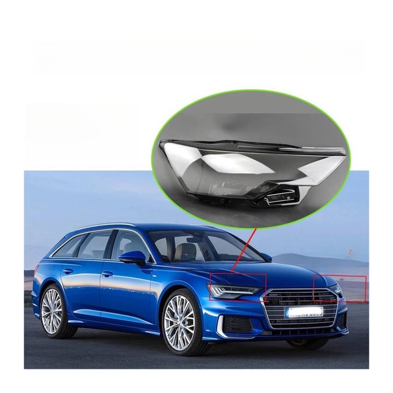 Kompatibel für Audi A6 C8 2019–2021, Auto-Frontlicht-Objektivabdeckung, klarer Scheinwerfer, transparente Schale, Plexiglas, Ersatz für Auto-Gadgets(Left and Right) von FXFUPO